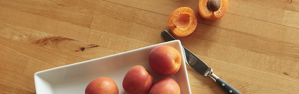 Aprikosen für eine Aprikosen-Clafoutis