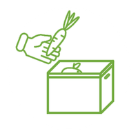 Icon mit Hand und Gemüsebox