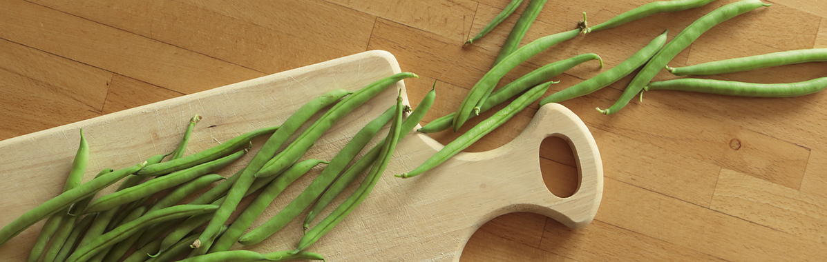 Bohnen für eine Grüne Bohnenpfanne mit Fisch